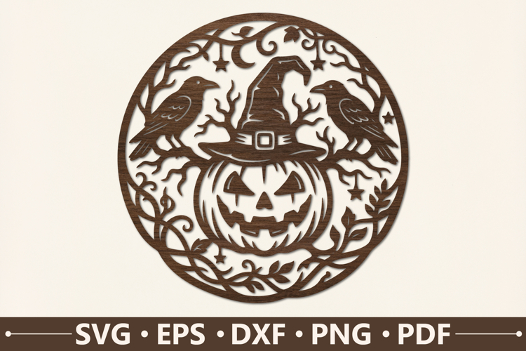 Raven Pumpkin Halloween SVG Design