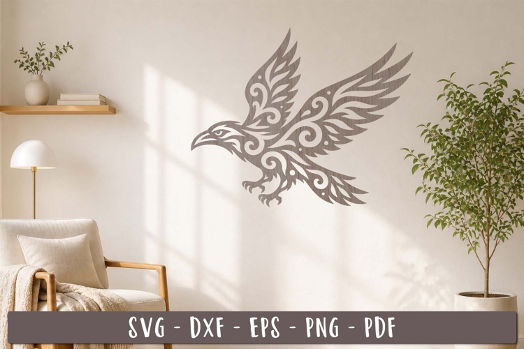 Raven Wall Decor SVG Crow Bird Flying Laser Cut