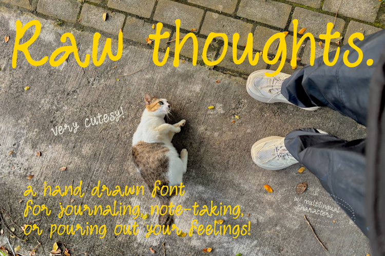 Raw Thoughts - Handwritten Font