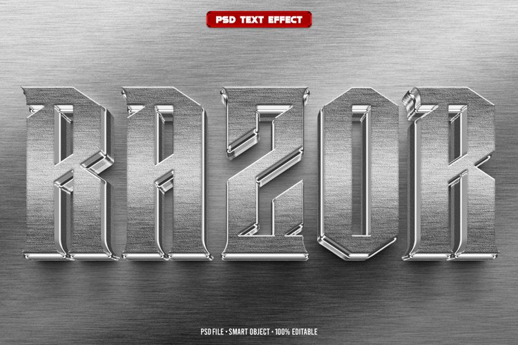 Razor 3D editable text effect example image 1