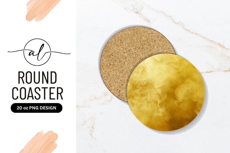 Gold Smoke Effect In A Round Coaster