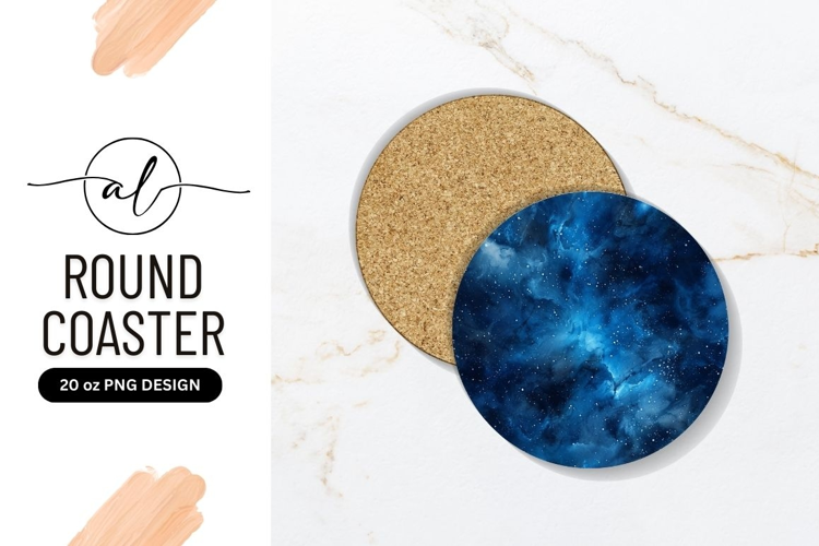 Blue nebula coaster design