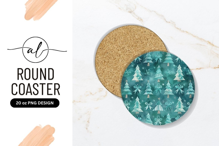 Round coaster with abstract dot pattern