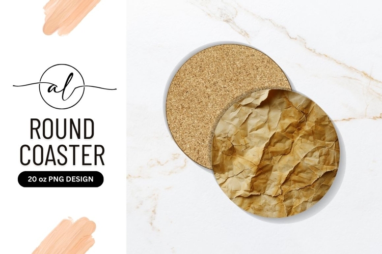 Rustic paper texture coaster png design