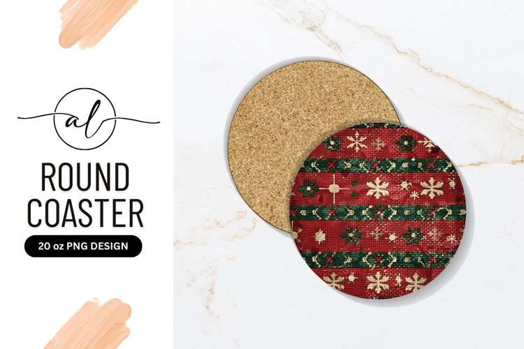 Christmas-themed round coaster png design