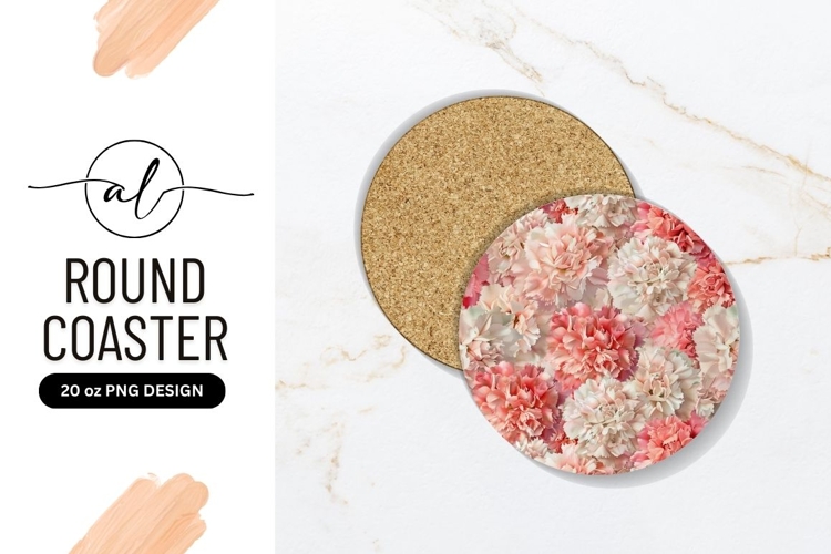 Round coaster with floral design