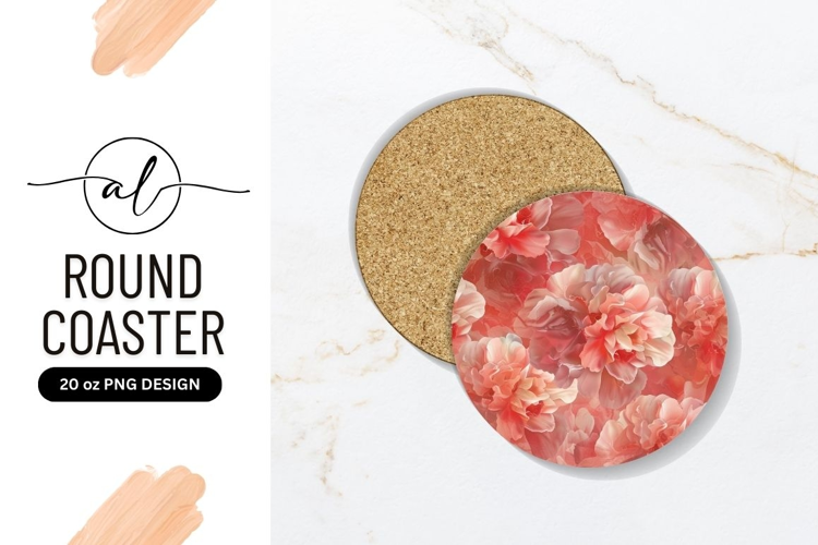 Round coaster with floral design