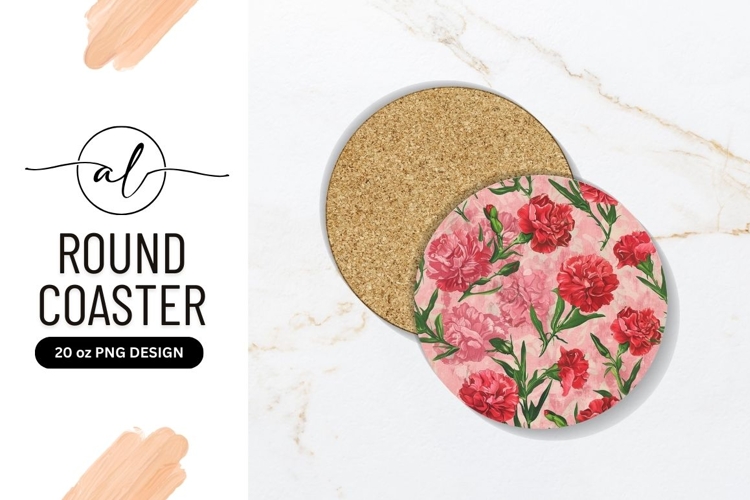 Floral round coaster png design