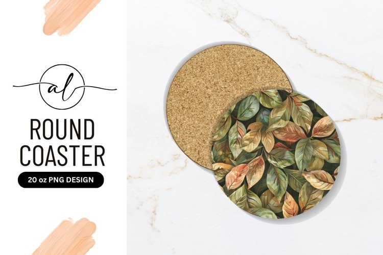Autumn leaves round coaster png design