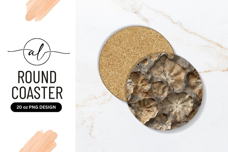 Round Coaster Png Cracked Surface Detailed Texture