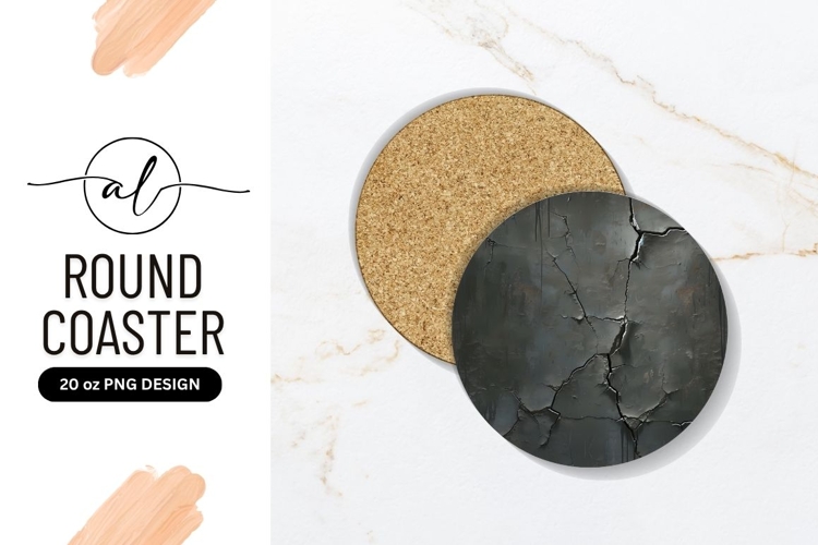 Cracked Gray Wall Texture in Round Coaster Png Format