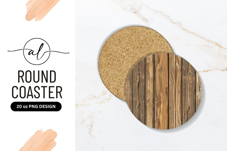 Wooden Planks Round Coaster Png Texture