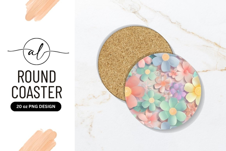 Pastel Floral Arrangement in a Round Shape with Soft Shadows