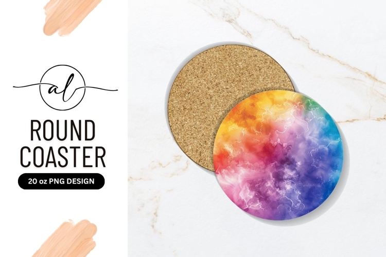 Colorful Watercolor Circle Design For Round Coaster Png