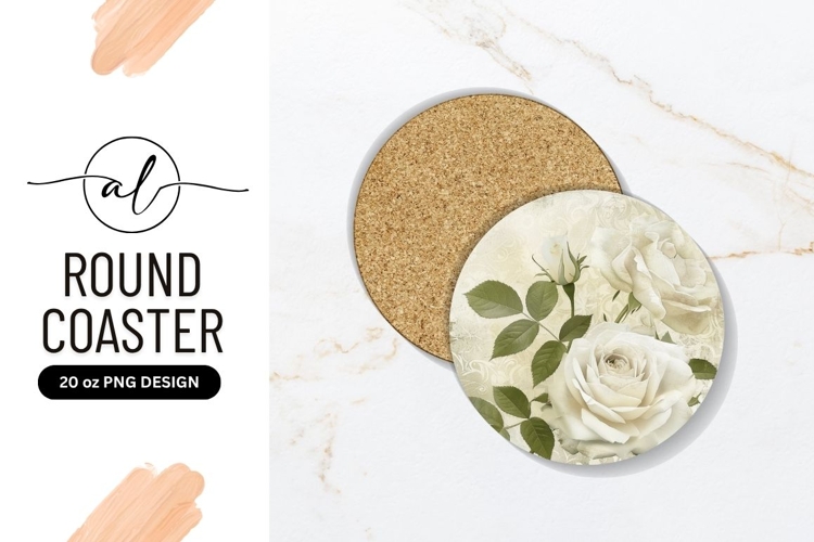 Elegant White Roses With Floral Background Design