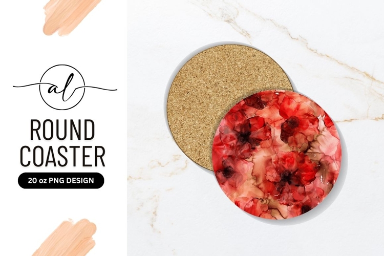 Red Poppy Flowers Round Coaster Background Png