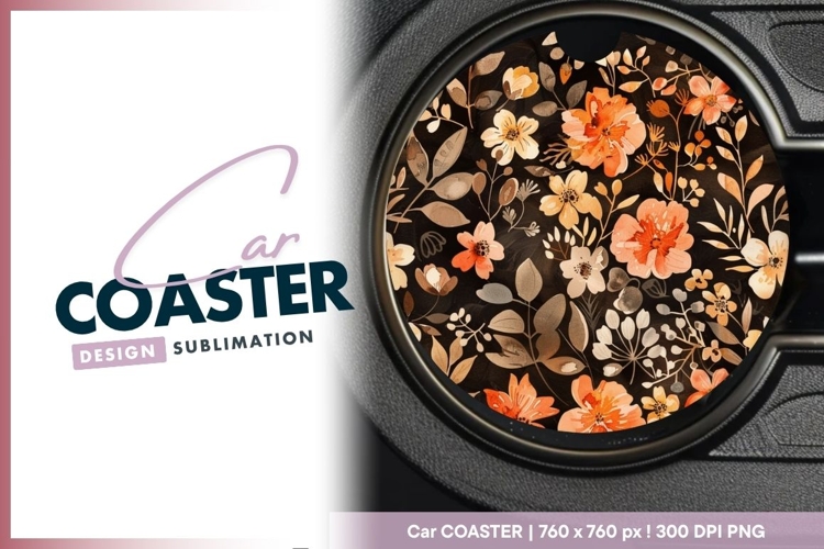 Watercolor Floral Pattern Round Car round car coaster png