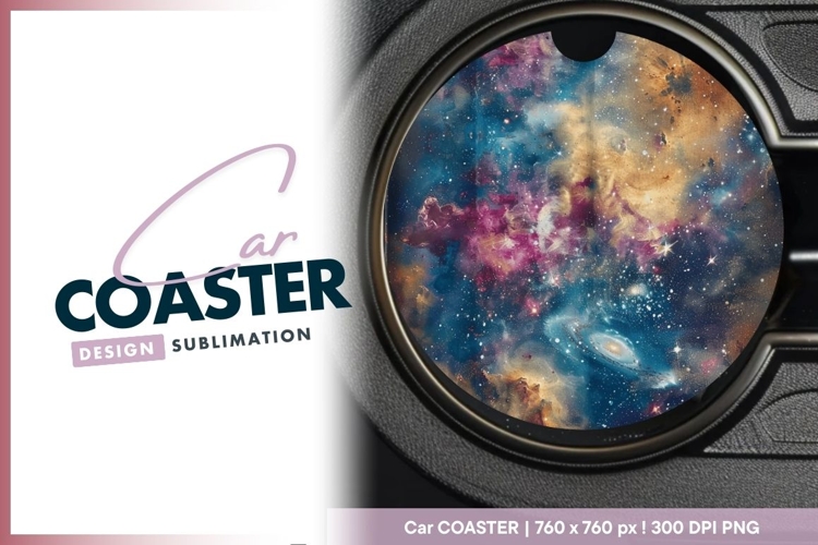 Circular Space Galaxy Illustration Round Car Coaster Png