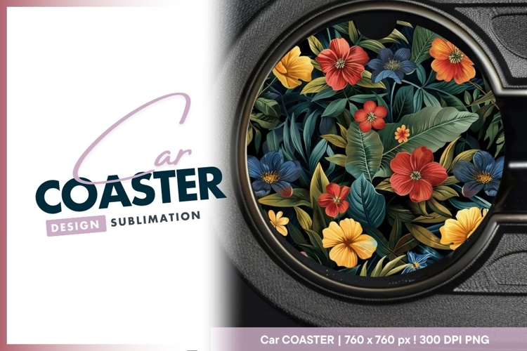 Floral Arrangement Round Car Coaster Png