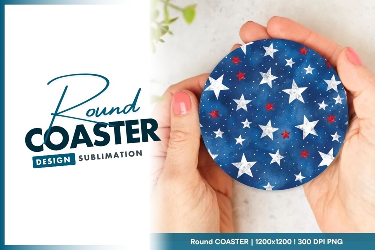 Patriotic Stars Round Coaster