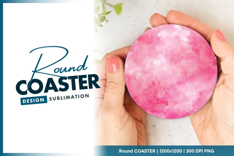 Pink Watercolor Round Coaster