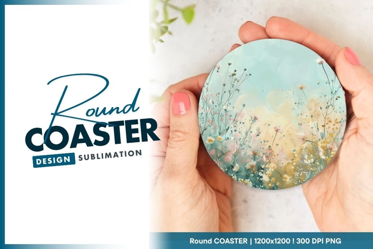 Floral Watercolor Round Coaster