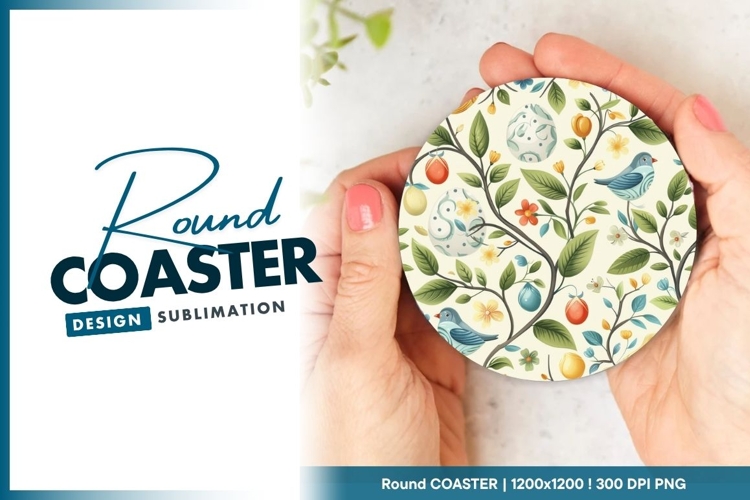Easter Themed Round Coaster Png example image 1