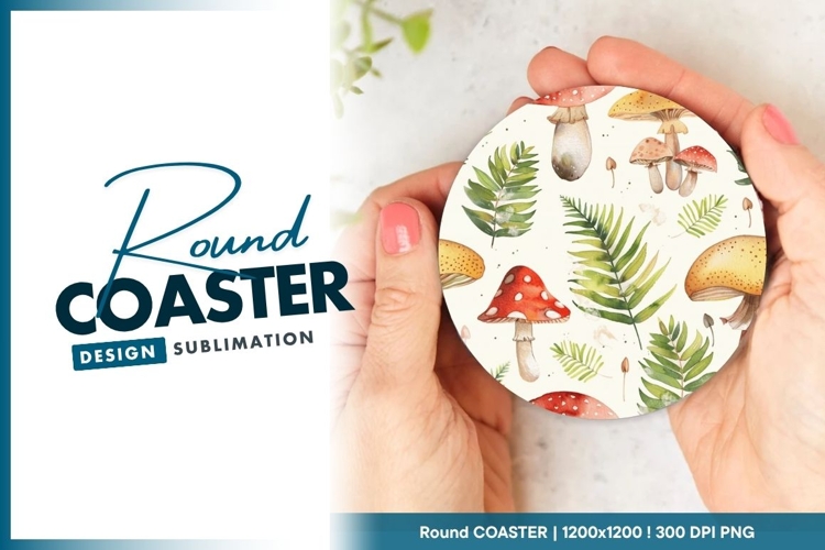 Hand holding Round Coaster Png