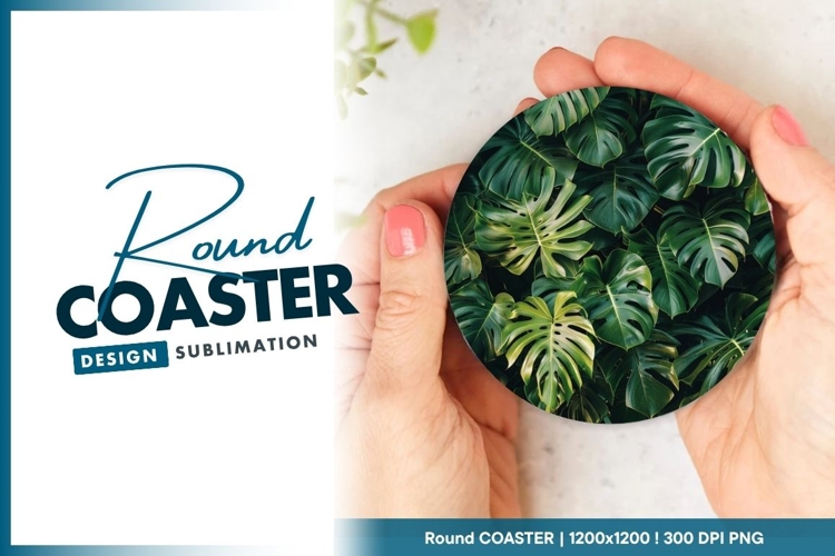 Watercolor Pizza Design Round Coaster
