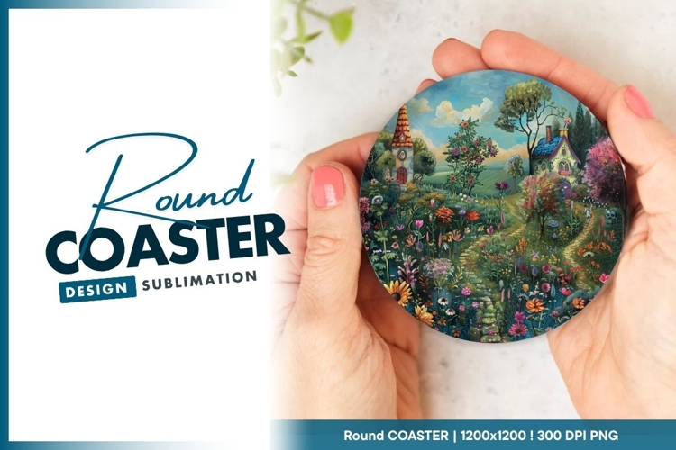 Watercolor Floral Round Coaster