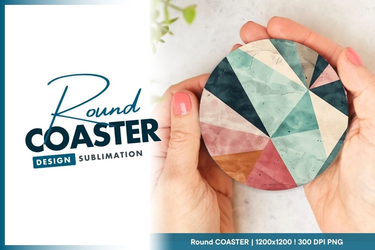 Abstract Geometric Round Coaster