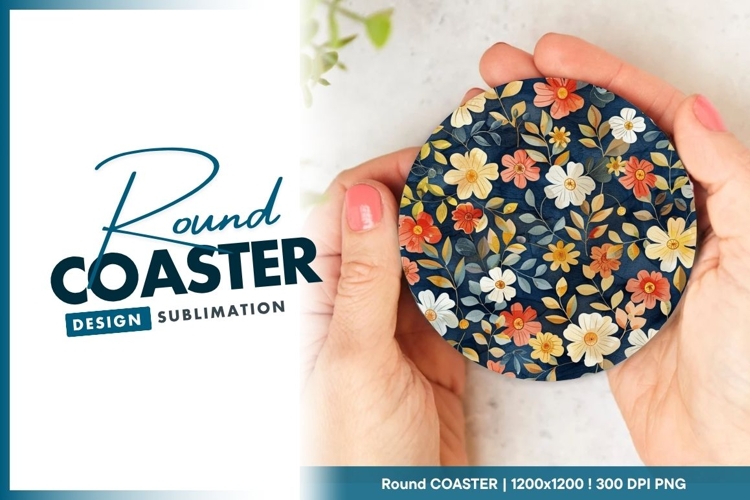 Floral Round Coaster Png