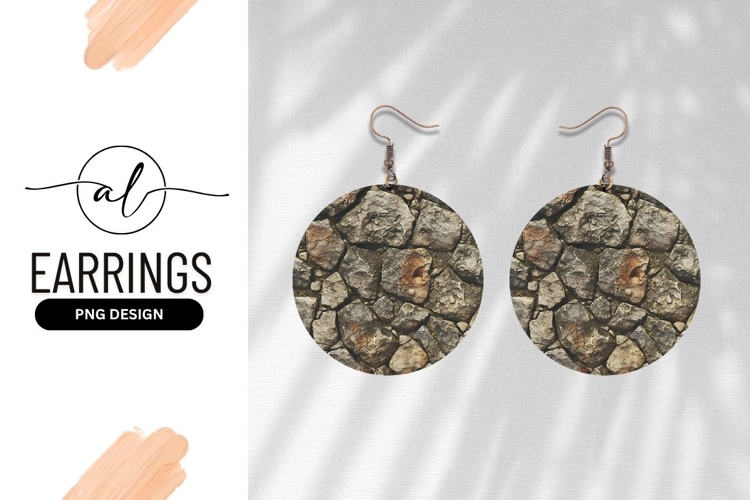 Stone Wall Texture Background Round Earring Png