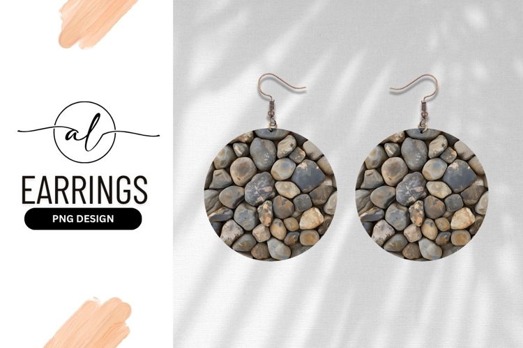 Stone Pebbles Texture Background Round Earring Png
