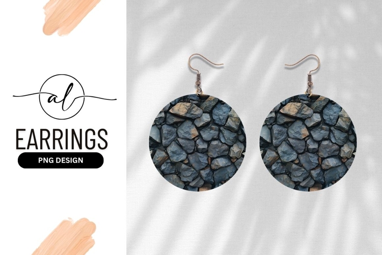 Stone Rock Wall Round Earring Png Texture