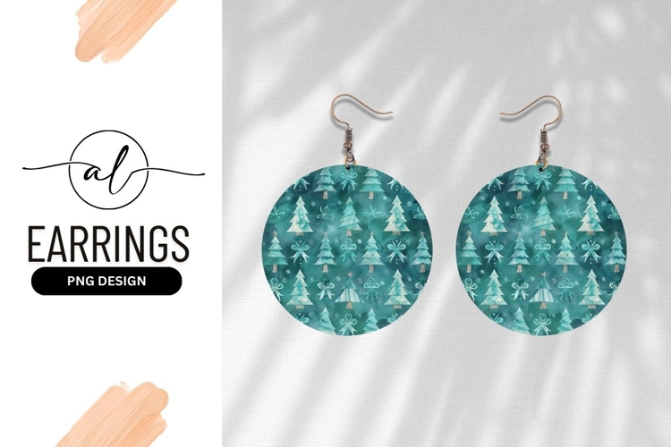 Christmas tree pattern round earring design