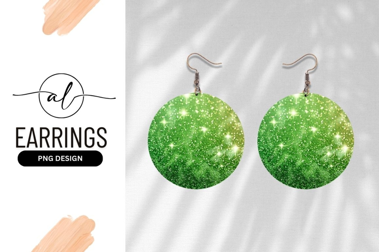 Shimmering green round earring design