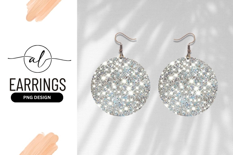 Sparkling round earring png design