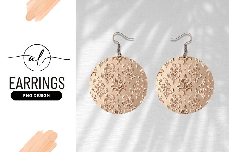 Elegant round earring png design