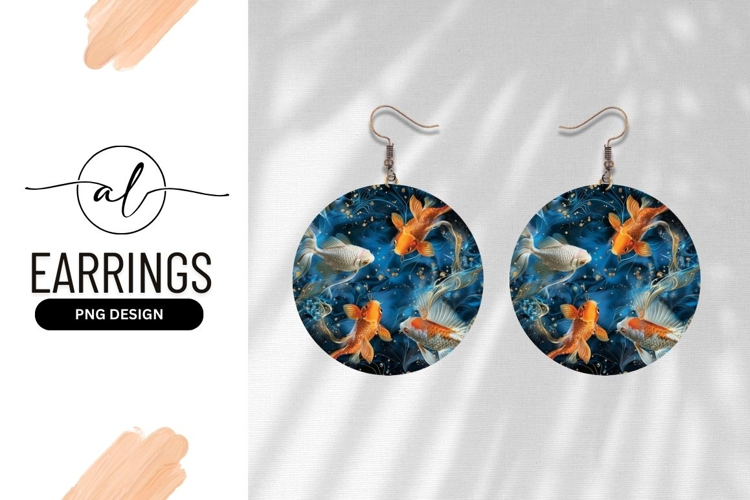 Elegant Round Koi Fish Earring Design