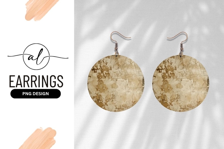 Distressed Round Earring Png Template Grunge Texture