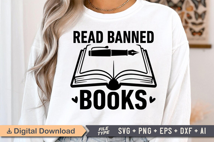 Read Banned Books SVG, Book Lover SVG, Reading SVG