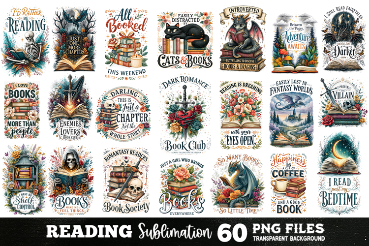 Reading Sublimation Bundle 60 Designs PNG