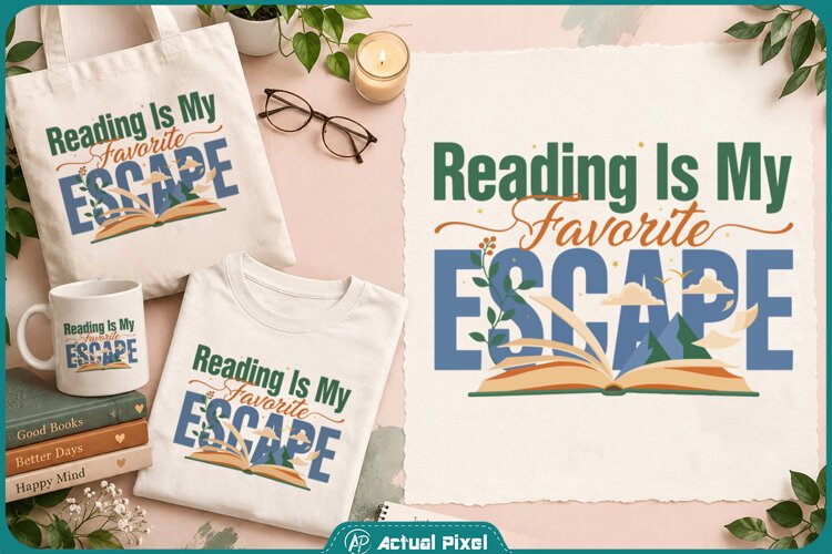 Book Lover Quotes Reading is my Favorite Escape example image 1