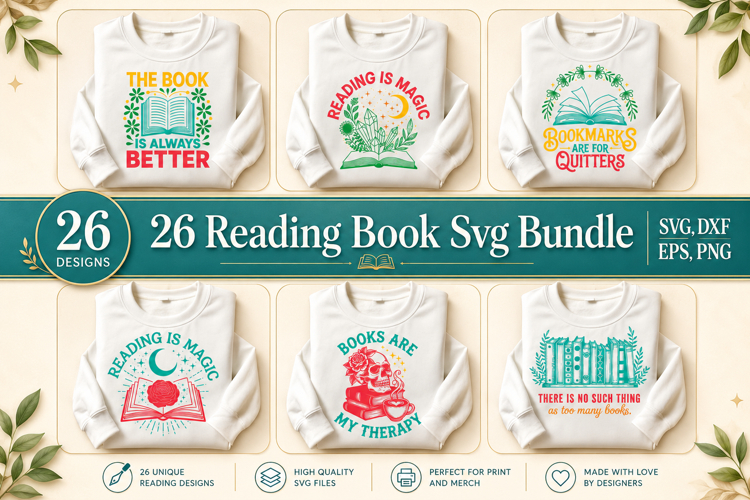 Reading Book Svg Bundle