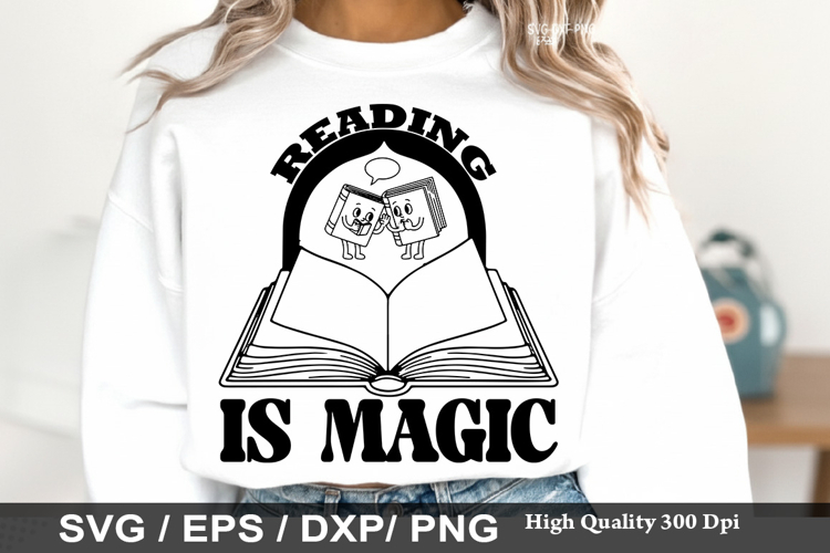 Reading is Magic - Reading Books SVG Design
