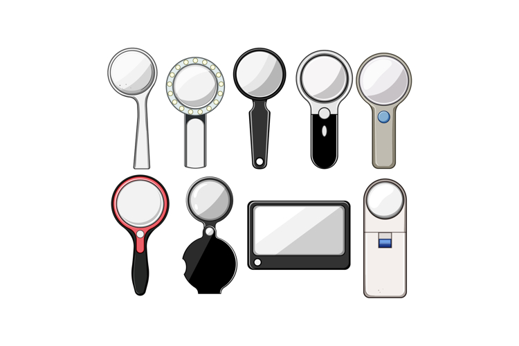 reading magnifier set cartoon