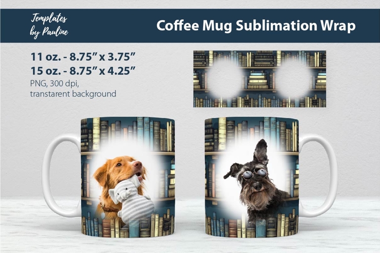 Reading Photo Mug Wrap, Old Book Cricut Mug Design