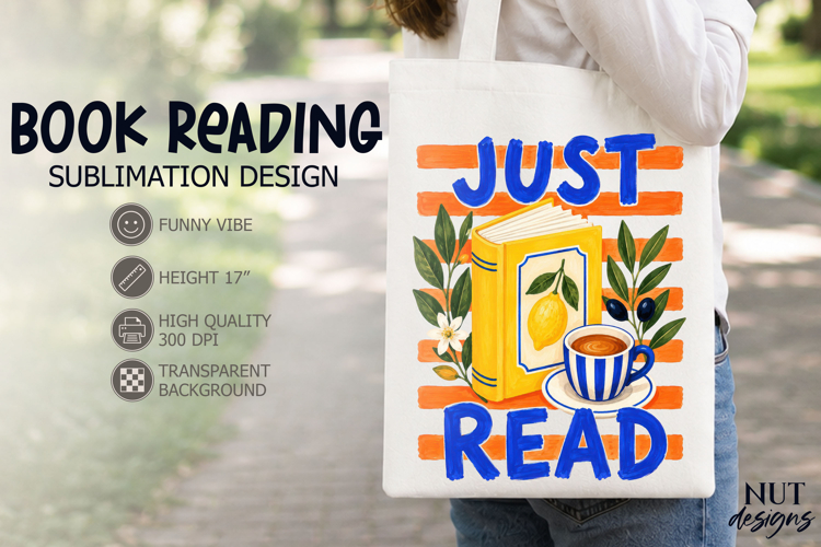Book Lover Sublimation Just read Reading quote Italian
