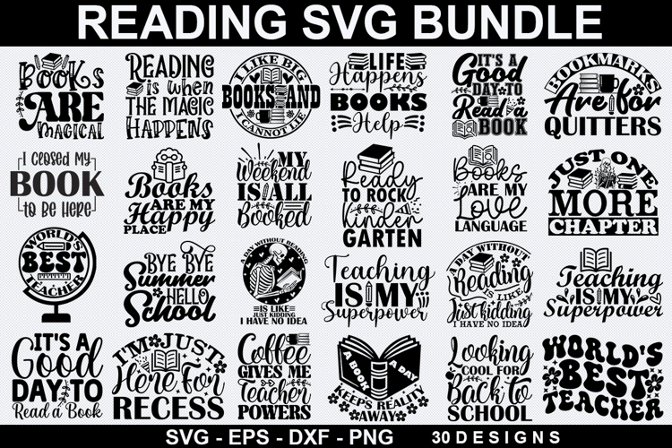 Reading SVG Bundle - Cut Files/ Book Lover SVG / Reading SVG
